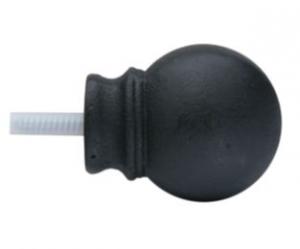 Petite Modern Ball Finial With Plug - 770 - Black